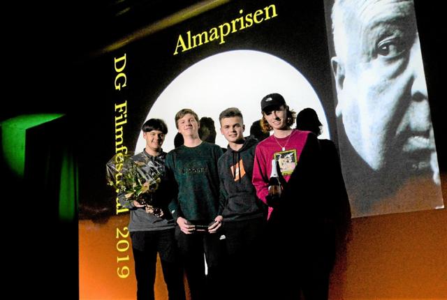 Almaprisen gik til Nicolai Fosmark Stallkneckt, Theis Kassow Rasmussen, Lasse Westfall Bruun, Magnus Gabriel Birch Arvidsson, alle 3.a. Privatfoto
