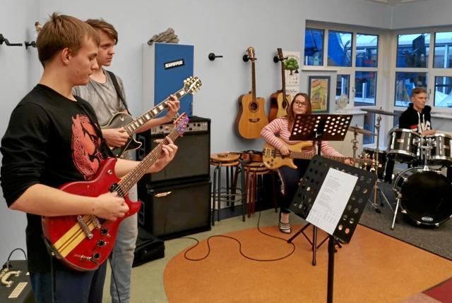Musik er et af de syv nye linjefag på Vesterbølle Efterskole. Privatfoto
