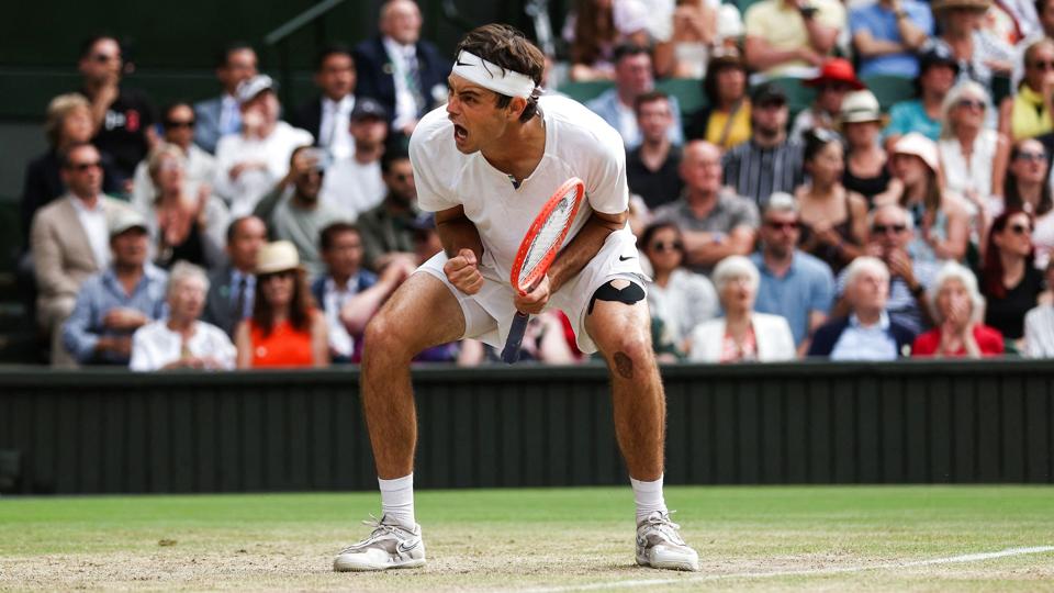 Taylor Fritz er klar til sin første grand slam-semifinale i karrieren efter en sejr over legenden Rafael Nadal. <i>Adrian Dennis/Ritzau Scanpix</i>
