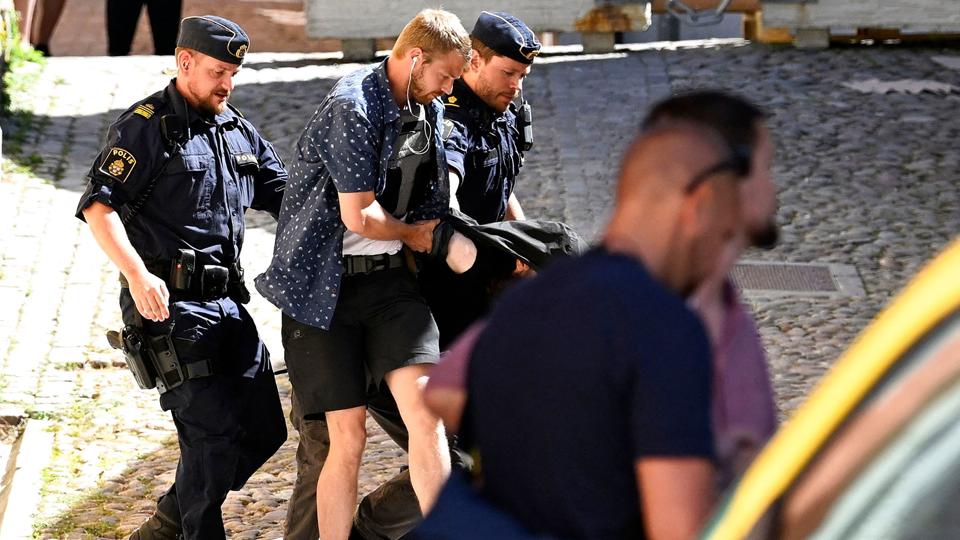 Politiet anholdt onsdag eftermiddag en 33-årig mand, som er mistænkt for at stikke en kvinde ihjel i Visby i Sverige. Kvinden døde på hospitalet onsdag aften. <i>Henrik Montgomery/Ritzau Scanpix</i>