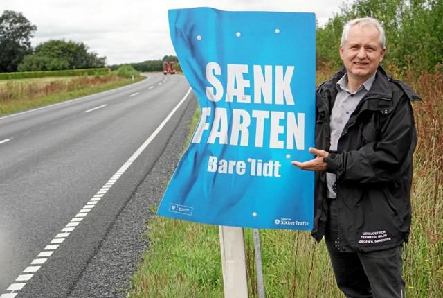 Der bliver kørt for stærkt på Nordre Ringvej ved Hobro, siger udvalgsformand Jørgen Hammer Sørensen. Foto: Mariagerfjord Kommune