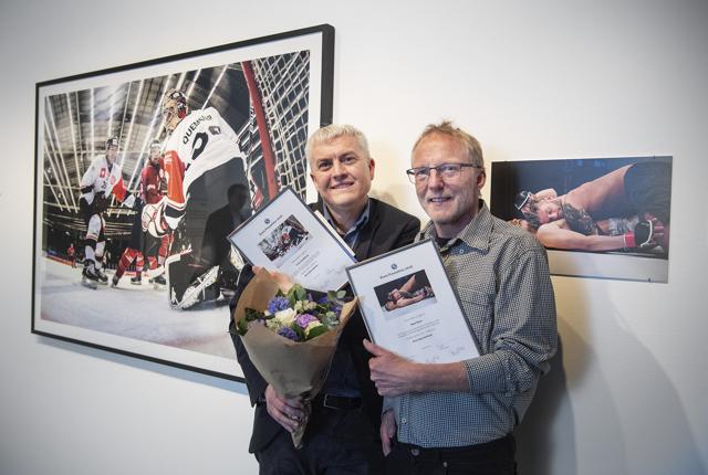 NORDJYSKE-fotograferne Claus Søndberg og Hans Ravn blev hædret for henholdsvis årets bedste og næstbedste sportsfoto ved Årets Pressefoto 2018. Arkivfoto.