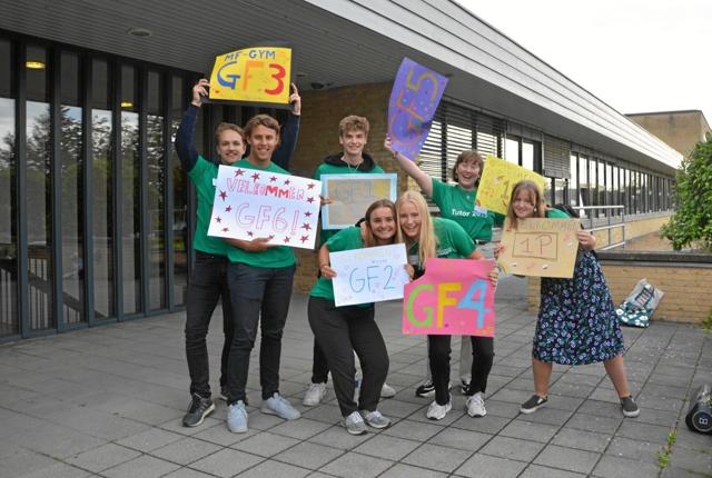 De nye elever på Mariagerfjord Gymnasium fik en varm velkomst, da de tirsdag mødte ind til det nye skoleår. Privatfoto