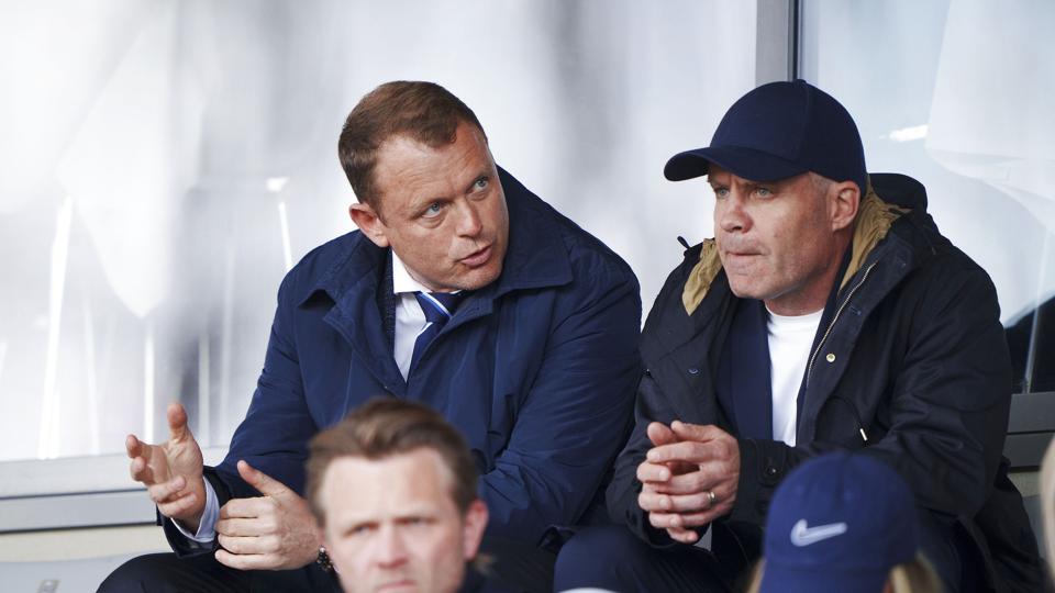 AGF-sportschef Stig Inge Bjørnebye (til højre) vurderer, at ny norsk angriber kan tage store skridt i Superligaen. (Arkivfoto). <i>Bo Amstrup/Ritzau Scanpix</i>