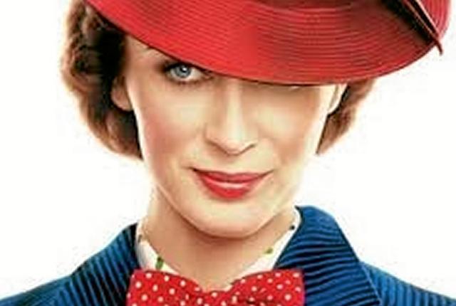 Emily Blunt spiller Mary Poppins i den nyeste film om den perfekte barnepige med helt særlige evner. Der er lagt op til løjer i Disneys fortolkning af den over 50 år gamle musical. Foto: Fjerritslev Kino