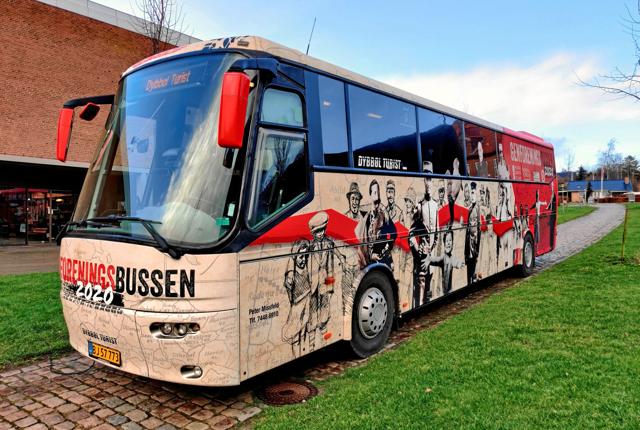 Genforeningsbussen kommer til Havbro 22. januar og Hobro 24.januar - men er kun åben for skoleelever. Privatfoto