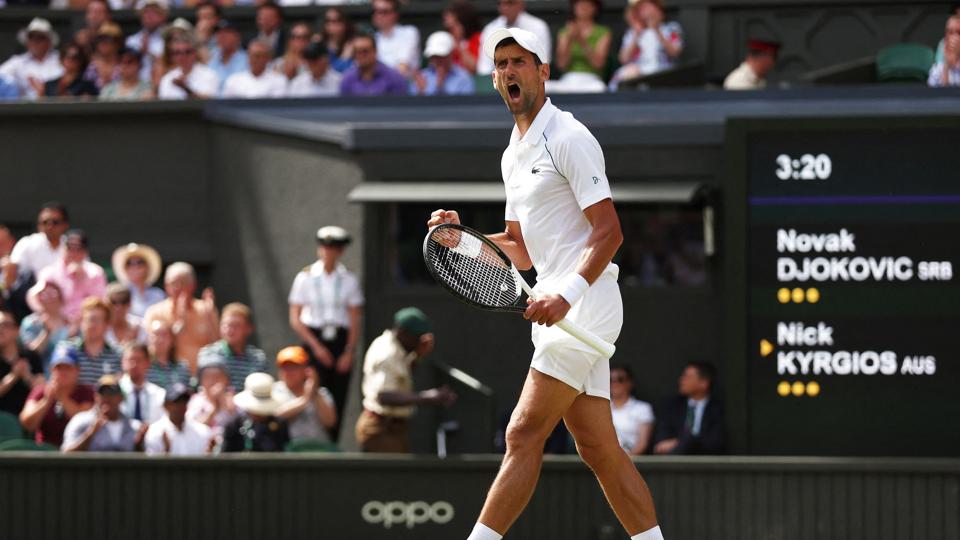 Novak Djokovic var nede 0-1 i sæt, men kom tilbage og vandt Wimbledon-finalen i fire sæt over Nick Kyrgios. <i>Foto: Matthew Childs/Reuters</i>