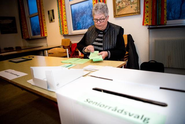 Valget til seniorrådet i Morsø Kommune blev i 2017 for første gang afholdt i forbindelse med kommunal- og regionsvalget - her stemmes der i Karby. Arkivfoto: Diana Holm