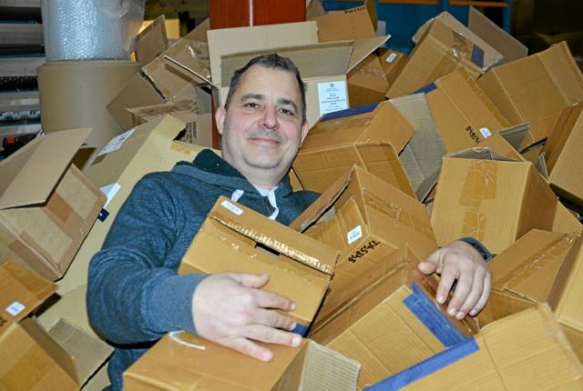 Der blev pakket rekordmange kasser i 2020.  Foto: Jesper Bøss