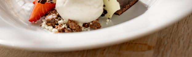 Chokoladedessert fra kortet. <i>Foto: Lars Pauli</i>
