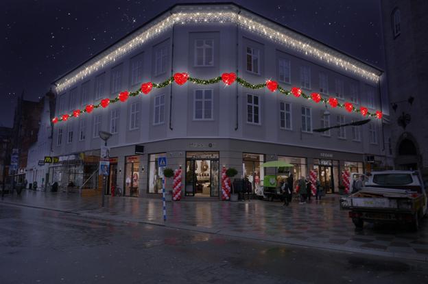 Julebelysningen bliver tændt samme dag som det store juletræ på Nytorv. Foto: City-Ejendomme