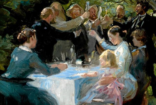 P.S. Krøyer: Hip Hip Hurra! Forstudie. 1888. Olie på træ. Skagens Kunstmuseer (beskåret). Foto: Skagens Kunstmuseer