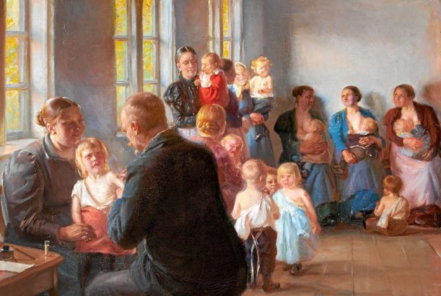 Anna Ancher: En vaccination. 1899. Olie på lærred. Skagens Kunstmuseer. Foto: Skagens Kunstmuseer