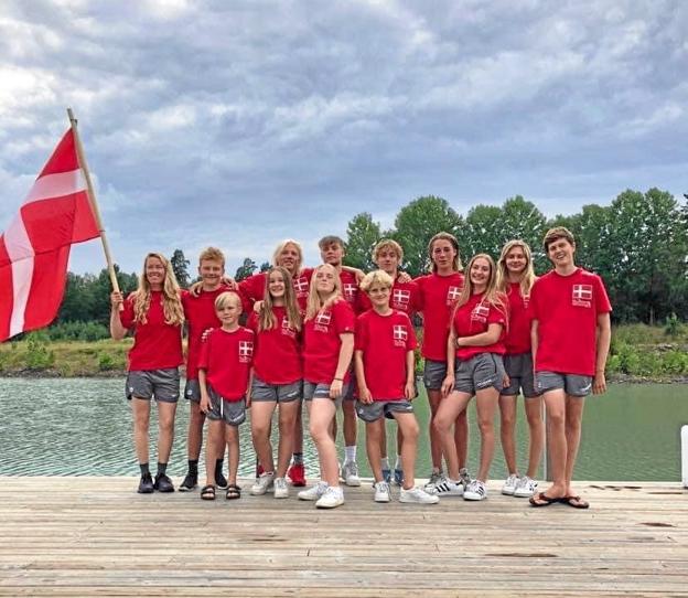Oscar Domino sammen med resten af de danske deltagere ved NM-stævnet i svenske Mariestad. Privatfoto