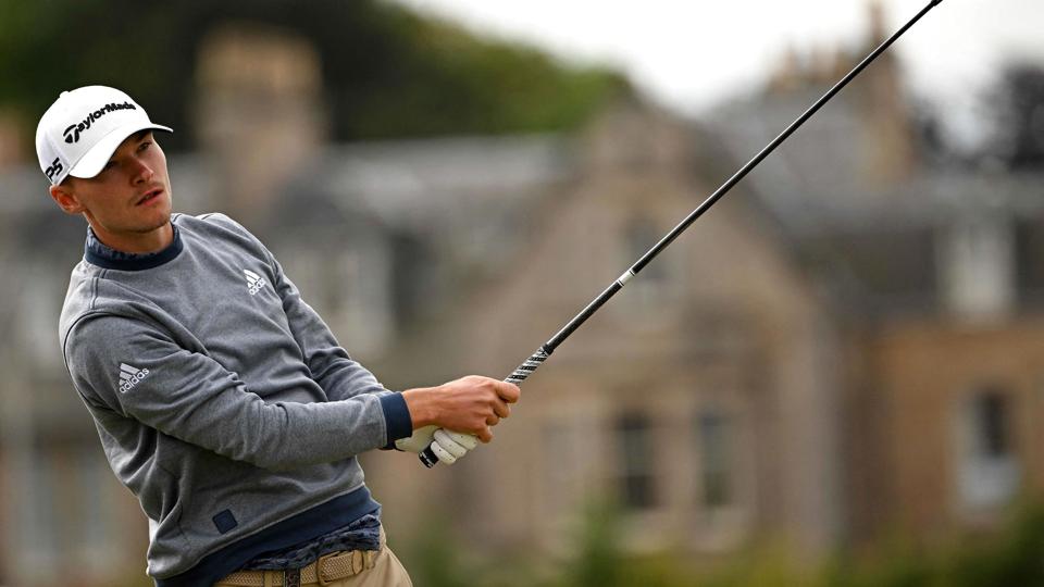 Nicolai Højgaard spillede sig frem i stillingen på anden runde af British Open. <i>Paul Ellis/Ritzau Scanpix</i>
