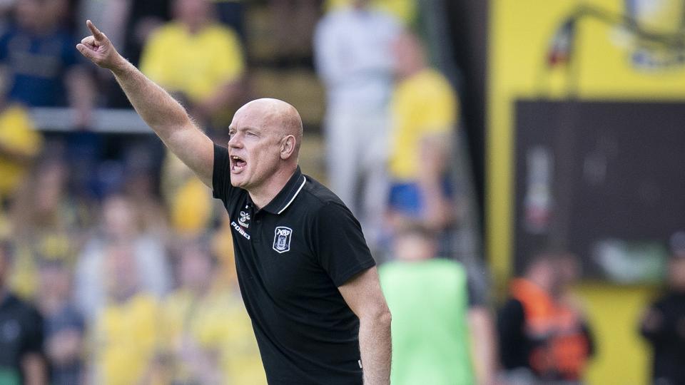 Uwe Rösler indledte sin tid som træner i AGF med et nederlag på udbane til Brøndby. <i>Liselotte Sabroe/Ritzau Scanpix</i>