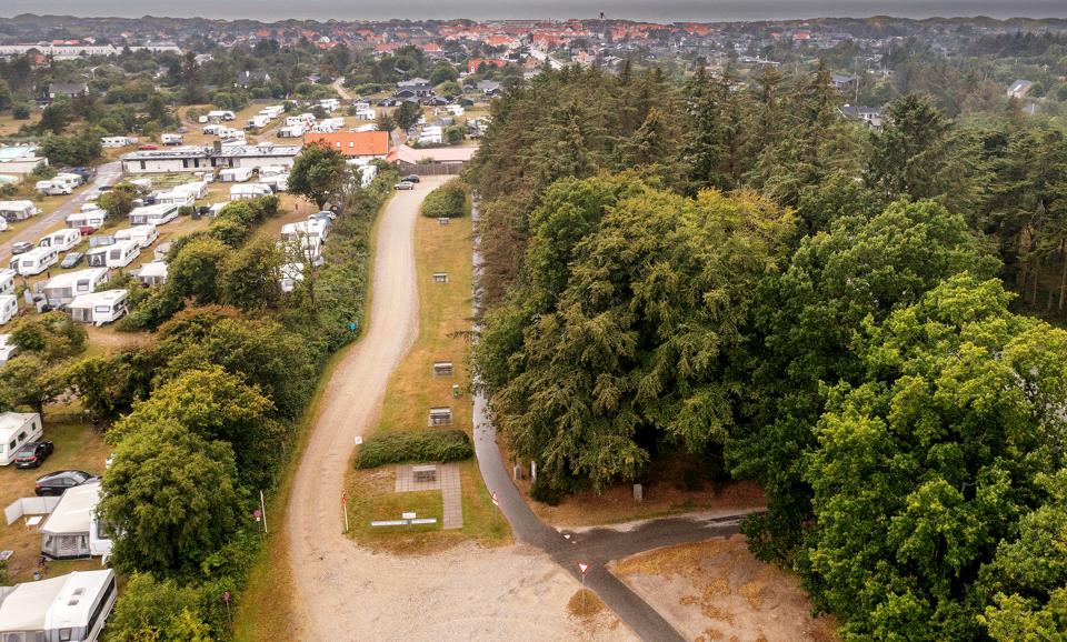 Det er dette stykke jord ved siden af campingpladsen i Blokhus, som er udbudt til salg. <i>Foto: Lars Pauli</i>