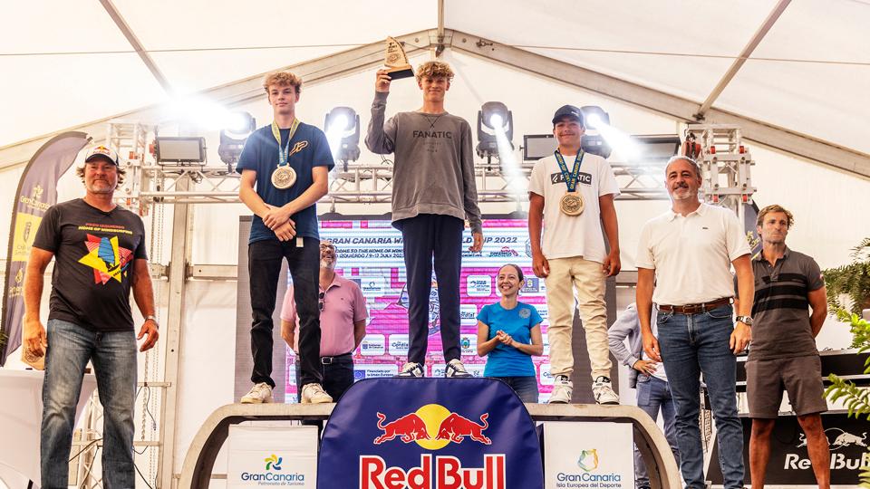 Tobias Bjørnaa tog førstepladsen op Gran Canaria og ligger nummer et frem mod finalen i Klitmøller til september. <i>Foto: John Carter/Pwaworldtour.com</i>