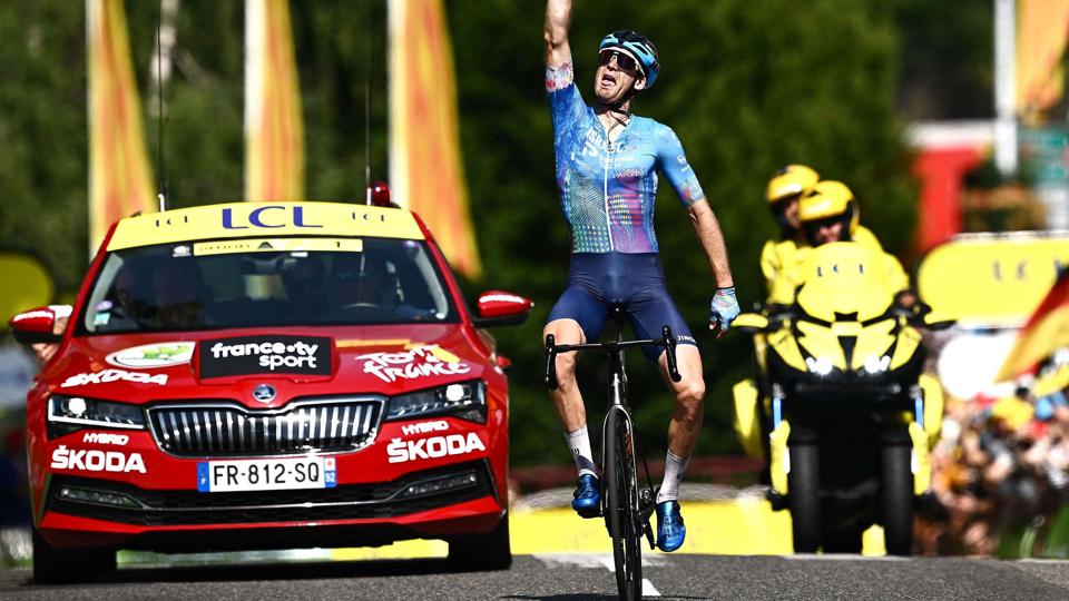 Canadiske Hugo Houles (Israel-Premier Tech) vinder 16. etape af Tour de France. <i>Marco Bertorello/Ritzau Scanpix</i>