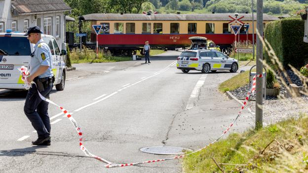 Ulykken skete kort før kl. 13 i en overskæring på Kjellerupvej. <i>Foto: Lars Pauli</i>