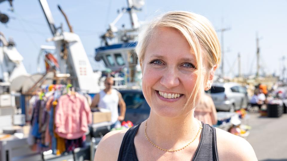 Jannie Lundby Andersen arrangerer en særlig Strandbyudgave af Stafet for livet. Et løb, hvor pauserne undervejs er vigtige - for det skal være hyggeligt at være med. <i>Foto: Kim Dahl Hansen</i>