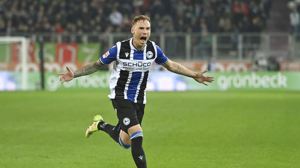 Jacob Barrett Laursen nåede to scoringer i Bundesligaen for Armenia Bielefeld. <i>Frank Hoermann / Sven Simon/Ritzau Scanpix</i>