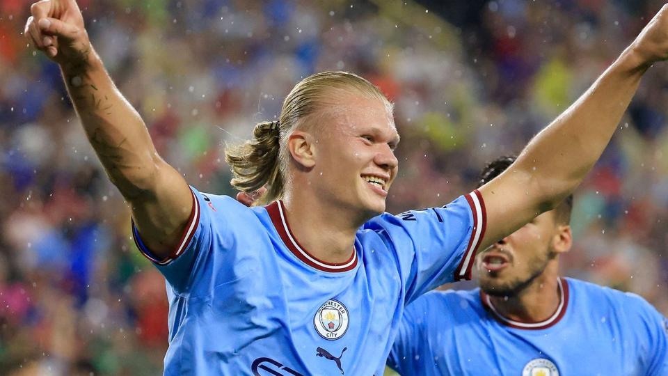 Erling Haaland satte vindermålet ind i sin debut for Manchester City mod tyske Bayern München. <i>Justin Casterline/Ritzau Scanpix</i>