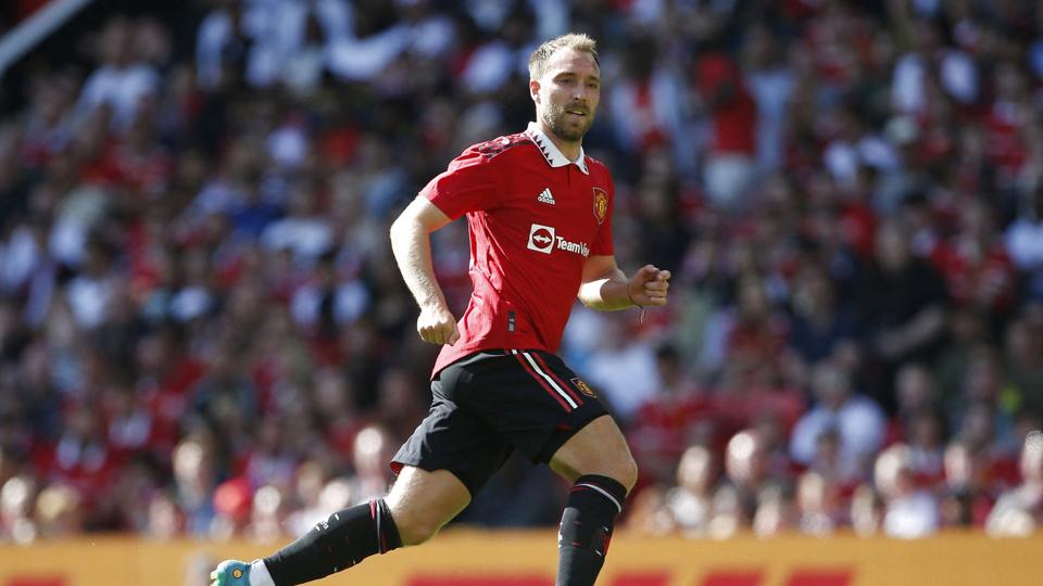 Christian Eriksen kan få ligadebut for Manchester United i weekenden. Her ses han i aktion i en træningskamp. <i>Ed Sykes/Ritzau Scanpix</i>