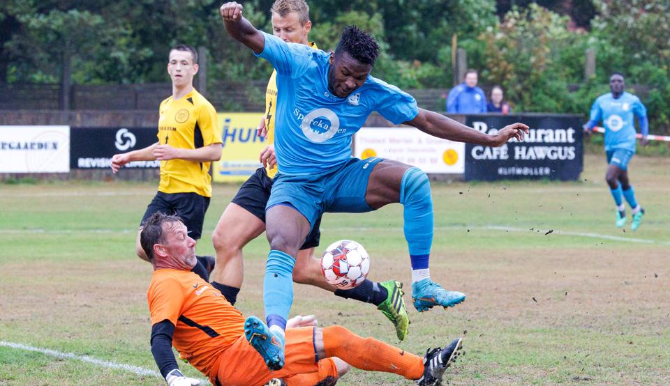 Klitmøller fra Serie 3 møder 2. divisionsholdet Jammerbugt FC i pokalturneringen. Klitmøller 2. august 2022 <i>Foto: Bo Lehm</i>
