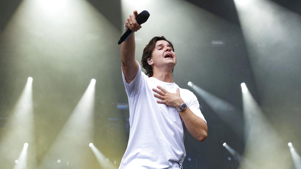 Lukas Graham åbnede Bøgescenen på Smukfest i Skanderborg. <i>Helle Arensbak/Ritzau Scanpix</i>