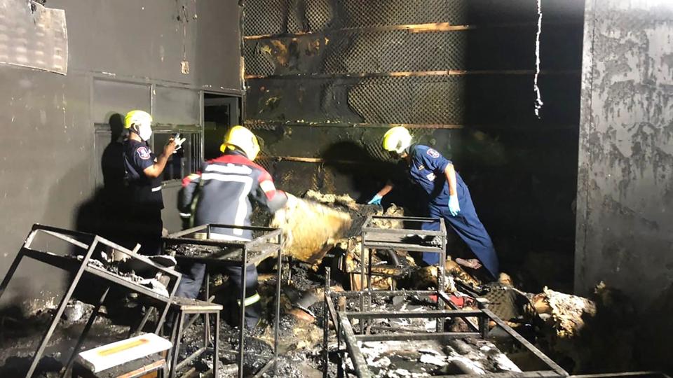 Mindst 35 personer er kommet til skade i en brand i Thailand, der har kostet 13 mennesker livet. <i>Handout/Ritzau Scanpix</i>