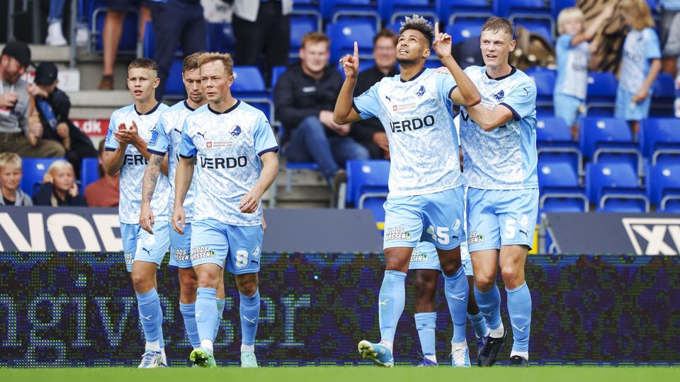 Marvin Egho scorede til 1-0 midt i første halvleg. <i>Bo Amstrup / Ritzau Scanpix/Ritzau Scanpix</i>