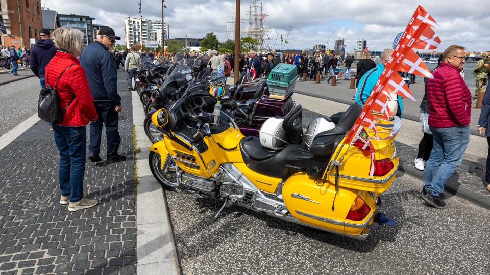 Lørdag var der træf for Honda Goldwing-motorcykler på havnefronten i Aalborg. <i>Foto: Kim Dahl Hansen</i>