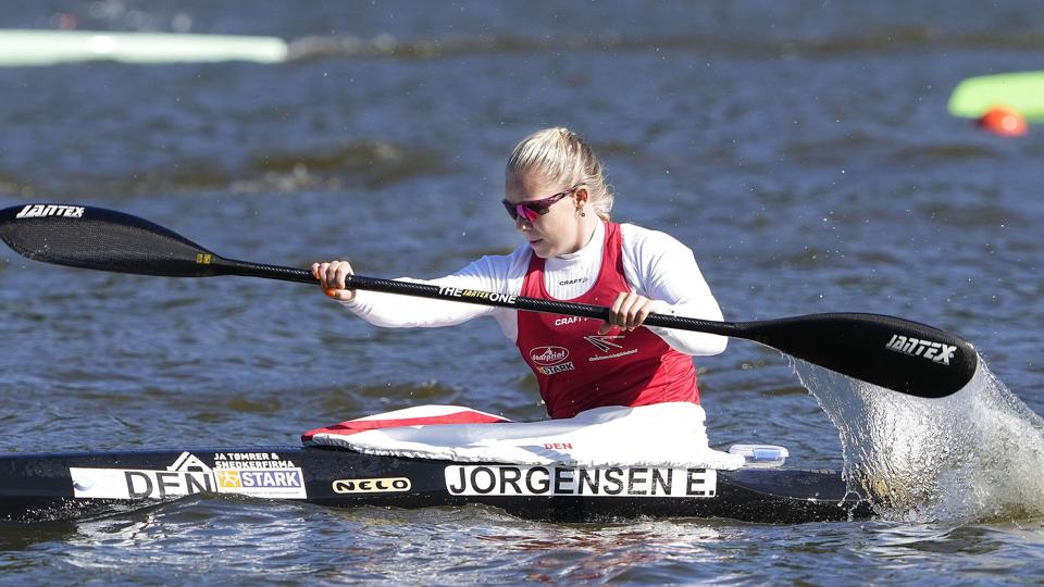 Emma Aastrand, der her ses ved VM sidste år, blev lørdag nummer otte i 500 meter enerkajak ved VM i Canada. (Arkivfoto) <i>Keld Navntoft/Ritzau Scanpix</i>