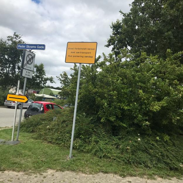 Normalt fortæller skiltene, at området er til særtransport. <i>Privatfoto</i>