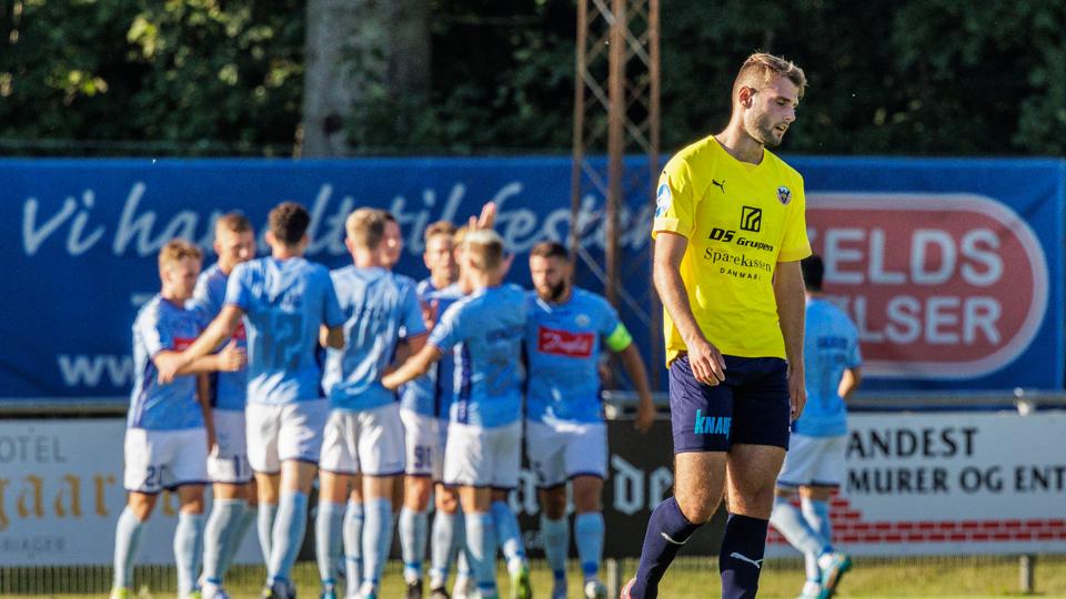 Hobros offensivspillere har endnu ikke brudt måltørken i 1. division i indeværende sæson. Muamer Brajanac pressede ellers på ad flere omgange mod SønderjyskE. <i>Foto: Martin Damgård</i>
