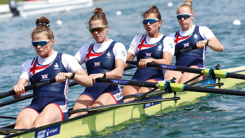 Den britiske båd var suveræn i finalen i damernes firer. <i>Lukas Barth/Reuters</i>