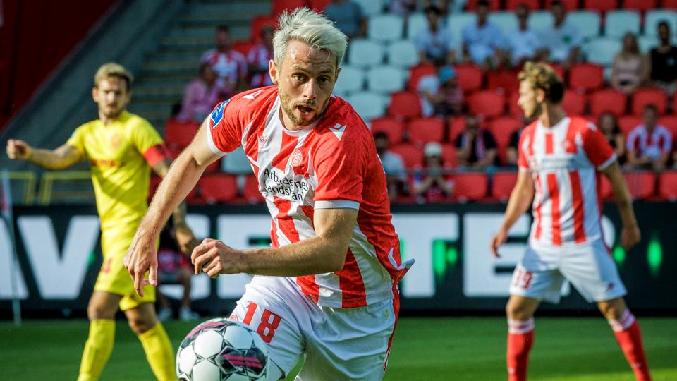 En skade i det ene baglår har i den grad hæmmet Louka Prip i begyndelsen af denne sæson. <i>Foto: Martin Damgård</i>