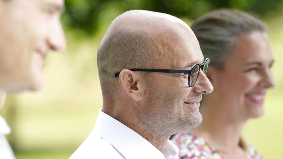 Konservative holder pressemøde under sommergruppemødet på Egelund Slot i Fredensborg. <i>Liselotte Sabroe/Ritzau Scanpix</i>