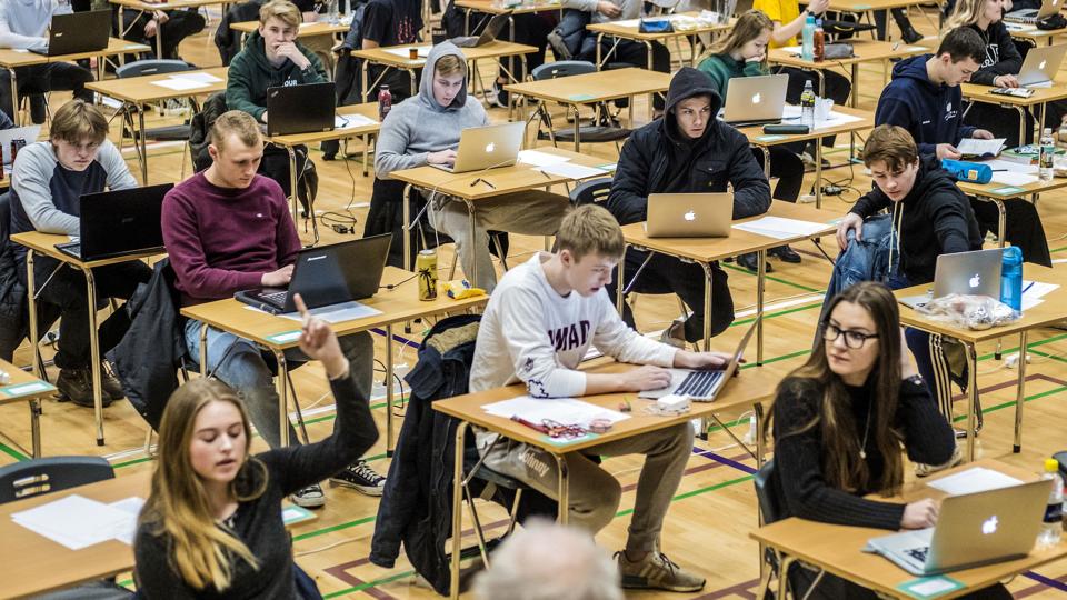 Regeringen vil droppe it-systemet Den Digitale Prøvevagt. Systemet, der skal overvåge studerende under prøver, fik ved generalprøven stor kritik af både Datatilsynet og elevorganisationer. (Arkivfoto). <i>Søren Bidstrup/Ritzau Scanpix</i>