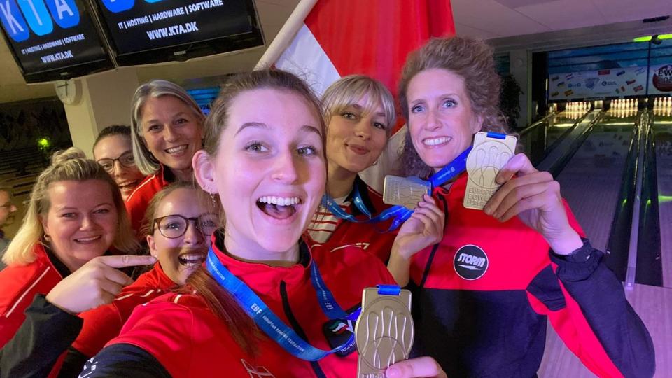 Danmarks bowlingkvinder vandt sølv i trio og bronze i teams, mens Cecilie Jeanette Dam Mortensen tog en individuel bronzemedalje i masters. (Arkivfoto) <i>Hindsgaul Kommunikation/Free</i>