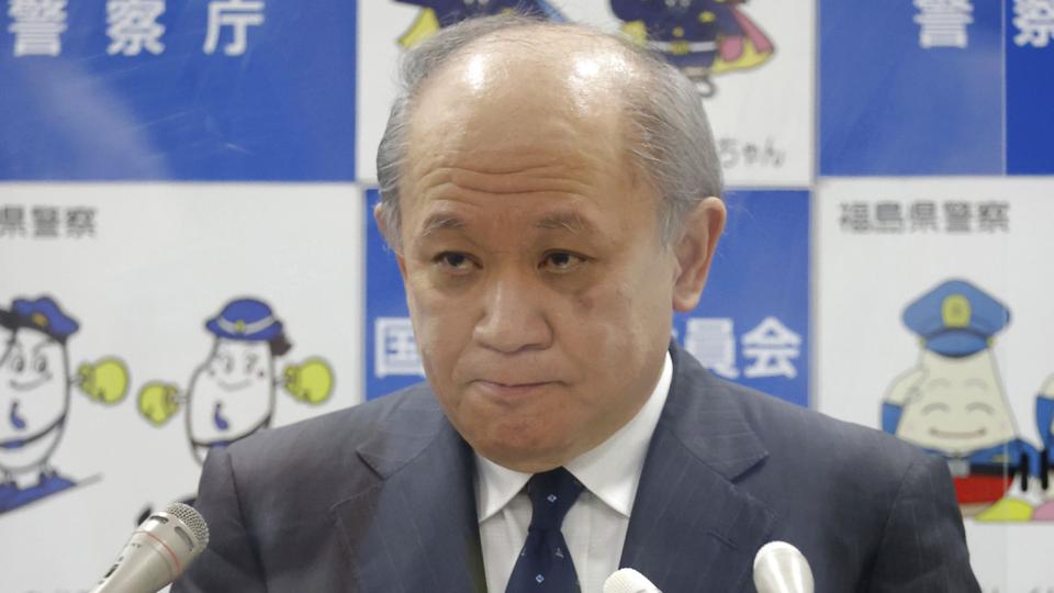 Den nationale politichef i Japan, Itaru Nakamura, har torsdag på et pressemøde meddelt sin afgang. <i>Hiroto Sekiguchi/Ritzau Scanpix</i>