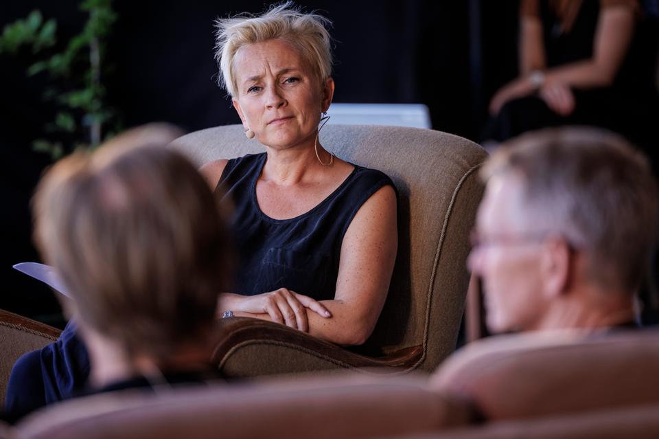 I debatten "Er der en arkitekt tilstede?" på Kulturmødet Mors med Ane Cortzen deltog en entreprenør og to arkitekter torsdag i en sjælden åbenhjertig samtale. <i>Foto: Martin Damgård</i>
