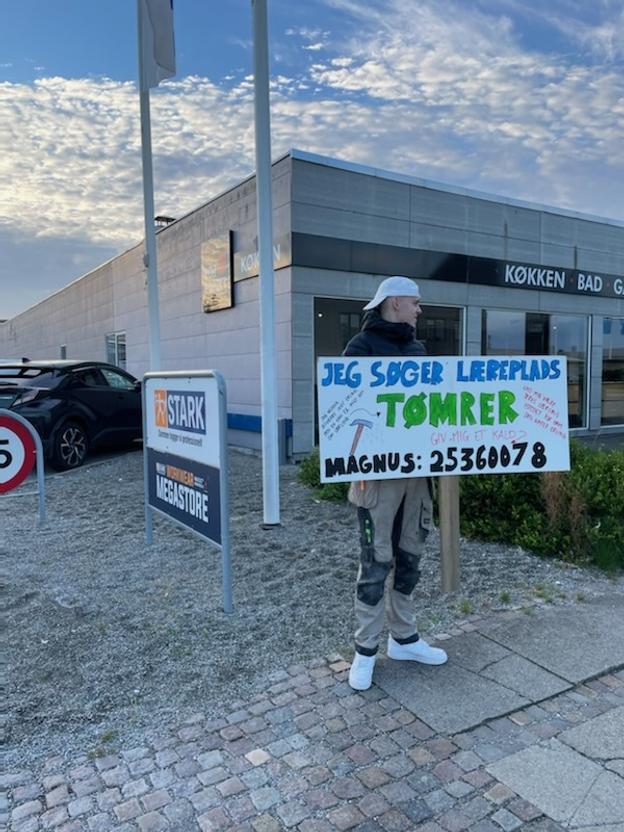 Magnus Storch har fået masser af opmærksomhed, efter han stillede sig op ved Stark i går morges. Privatfoto
