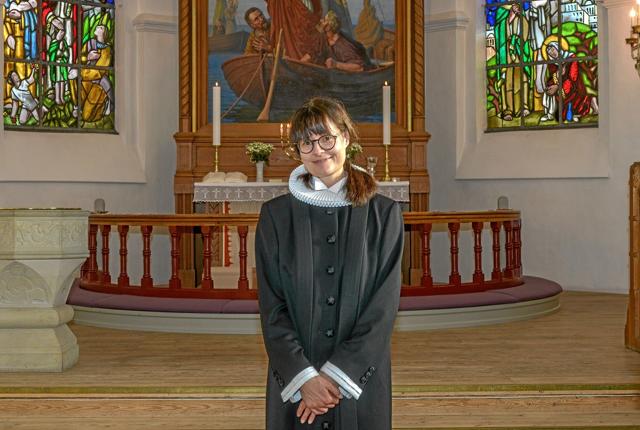 Den nye præst Anne Christine Benner, som startede i Aggersborg og Løgstør Kirker søndag. Foto: Mogens Lynge