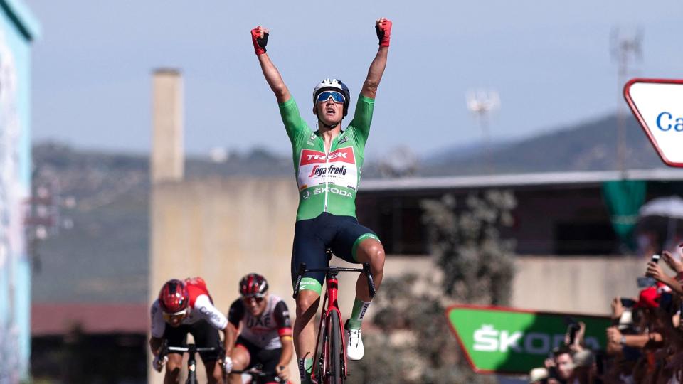 Mads Pedersen vandt fredagens spurt. <i>Jorge Guerrero/Ritzau Scanpix</i>