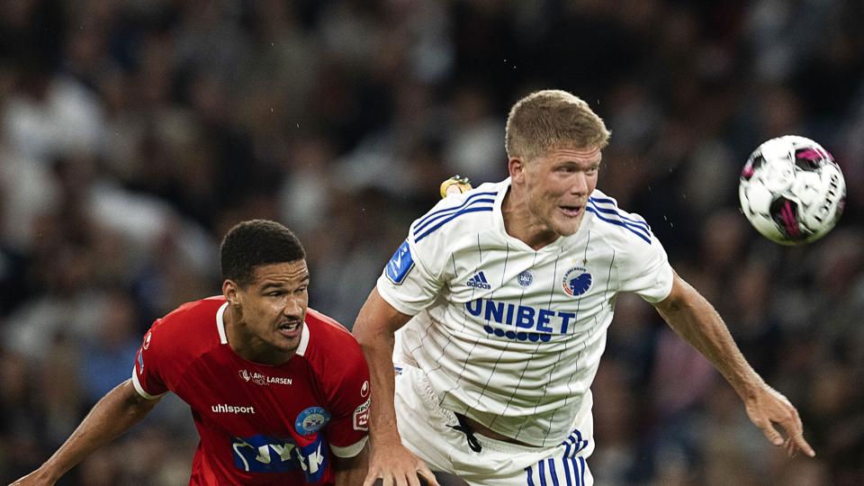Andreas Cornelius er tilbage i FCK efter fem år i udlandet. Fredag gjorde han comeback i 1-0-sejr over Joel Felix og Silkeborg. <i>Claus Bech/Ritzau Scanpix</i>