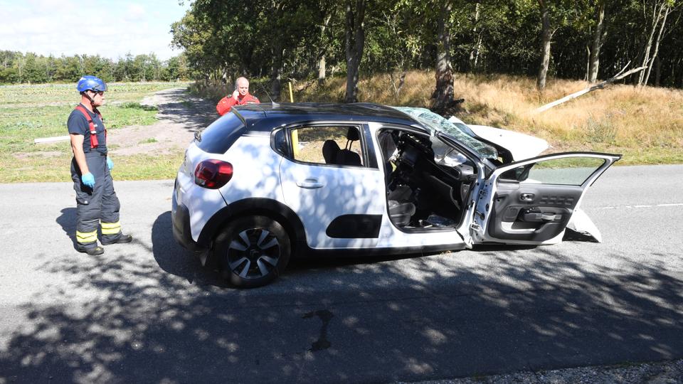 Soloulykke ved Hou <i>Foto: Jan Pedersen</i>