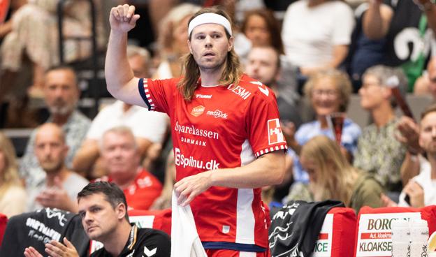 Aalborg Håndbold med Mikkel Hansen på holdet indledte lørdag sæsonen i mændenes HTH Liga. Aalborg 3 September 2022 <i>Foto: Claus Søndberg</i>