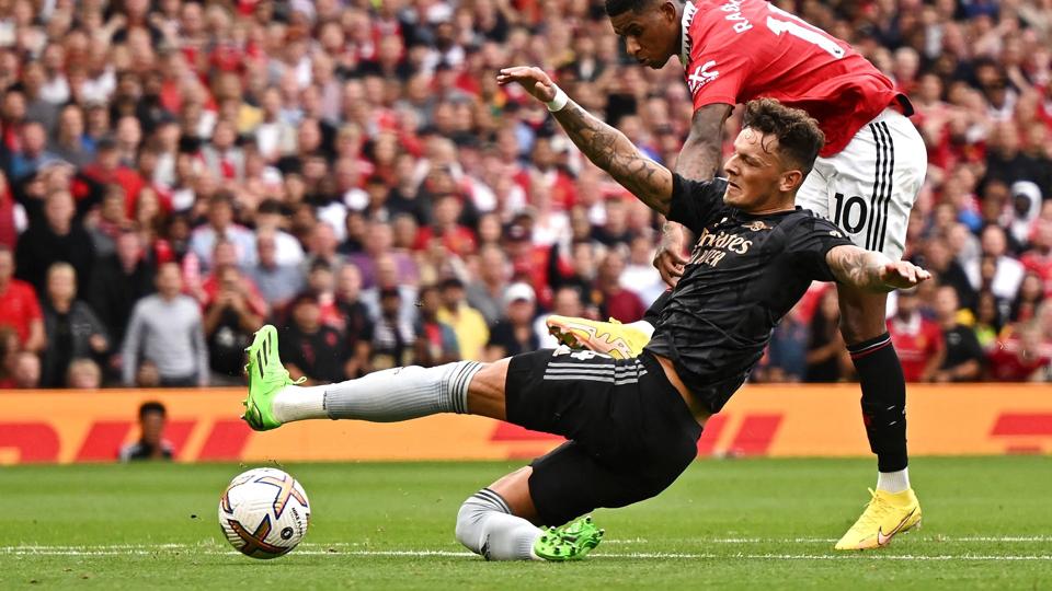 Marcus Rashford scorede to gange for Manchester United i anden halvleg. <i>Oli Scarff/Ritzau Scanpix</i>